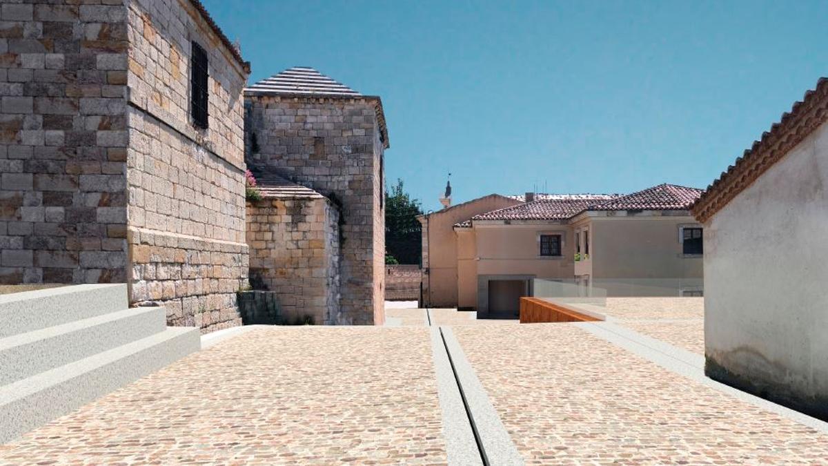 Recreación de la nueva calle de la trasera de la Catedral de Zamora