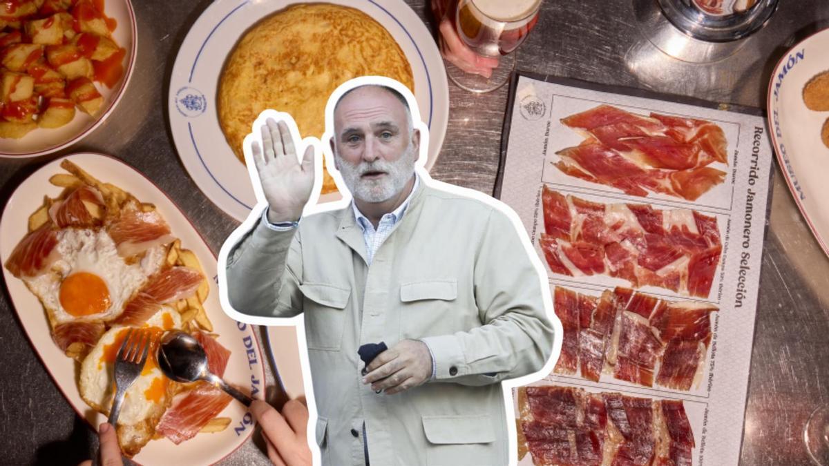 Una mesa con tapas en el Museo del Jamón