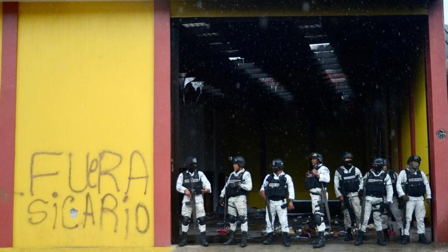 Un grupo de agentes de la Policía mexicana.