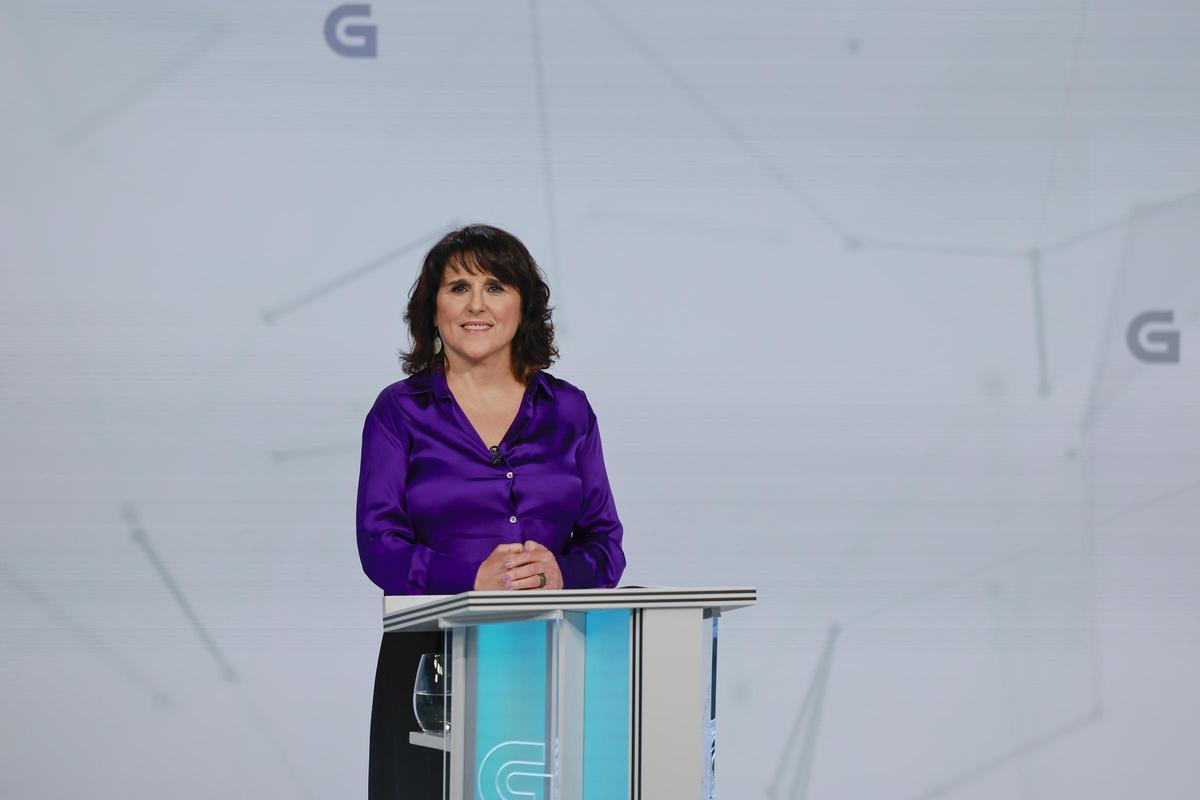 Isabel Faraldo, candidata de Podemos á Presidencia da Xunta, no debate da CRTVG