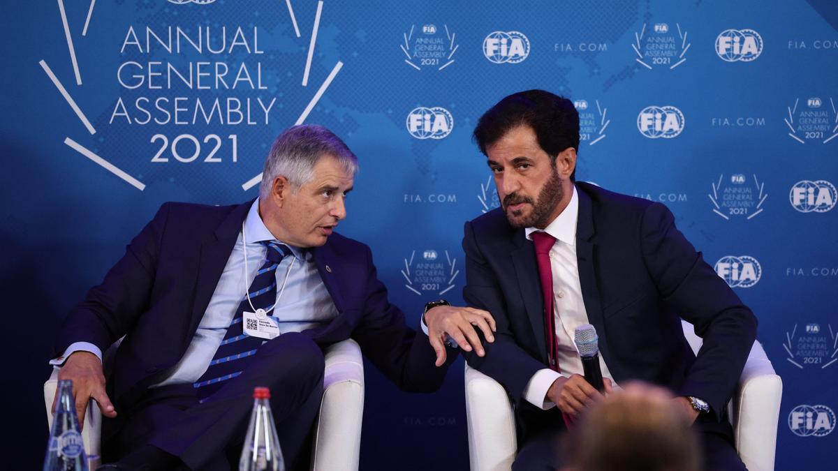 Carmelo Sanz de Barros y el nuevo presidente de la FIA Mohammed ben Sulayem