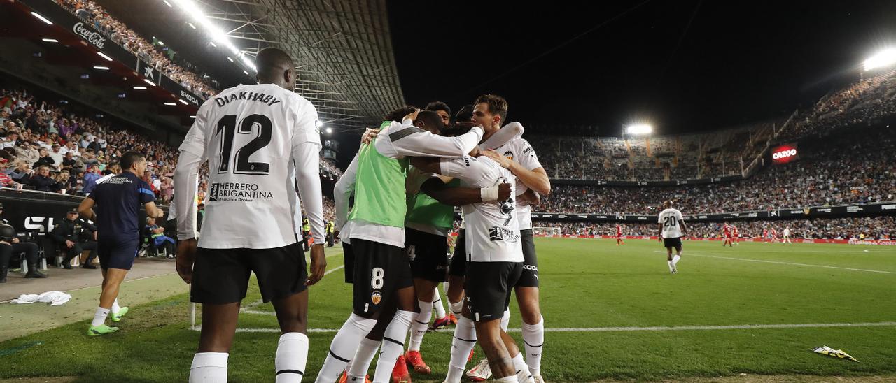 Celebración del 1-0 ante el CA Osasuna