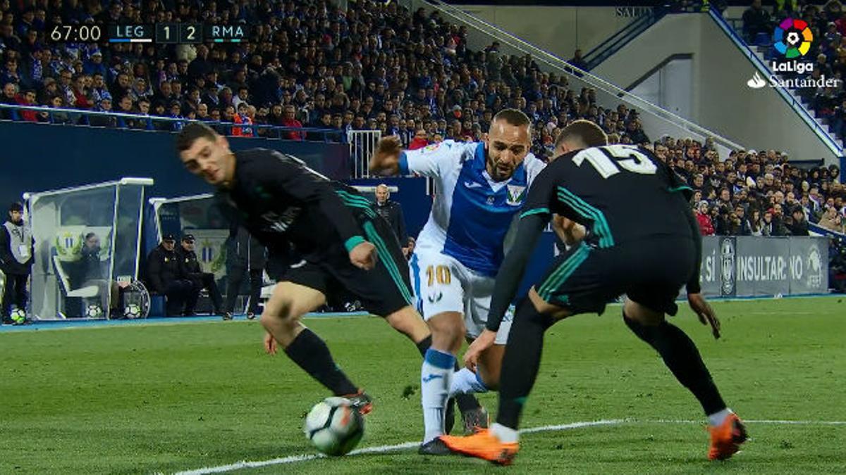 LALIGA | Leganés - Real Madrid (1-3): El Leganés reclamó penalti de Kovacic sobre El Zhar