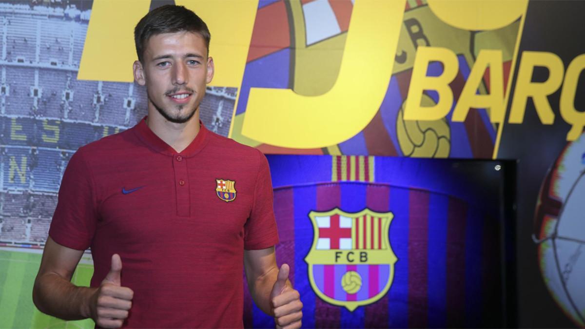 Clément Lenglet en su primera jornada comno futbolista del Barça