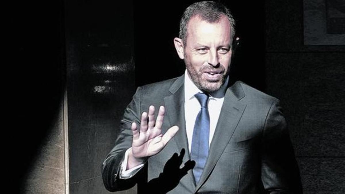 Sandro Rosell, en su llegada a la Audiencia Nacional de Madrid, ayer.