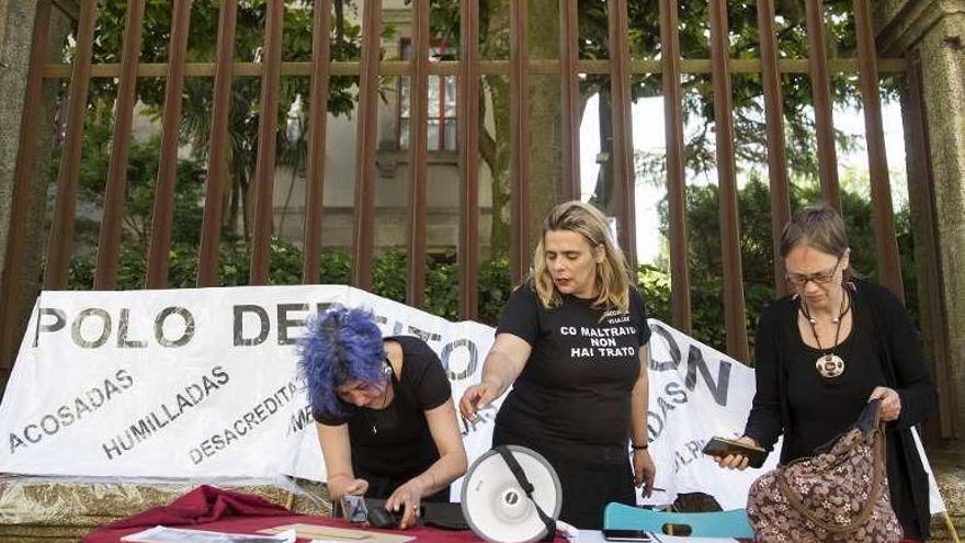 Un momento del acto reivindicativo, ayer en Santiago. // Óscar Corral