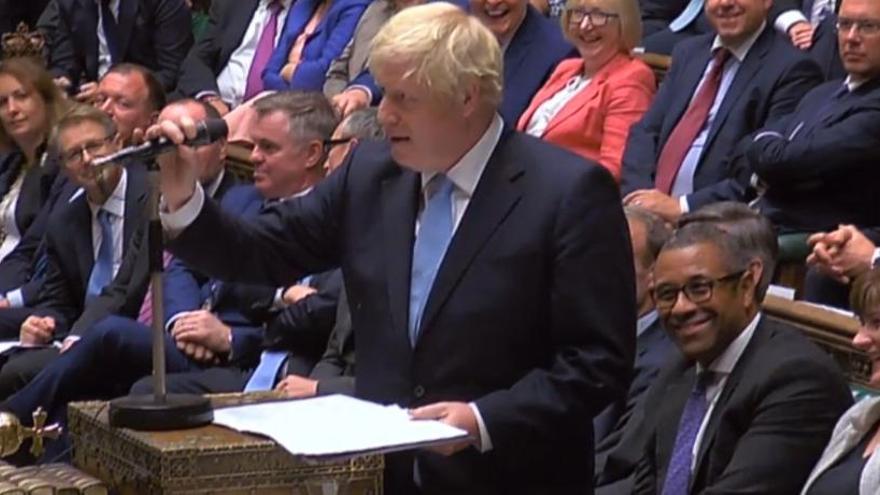 Boris Johnson, ante la Cámara de los Comunes.