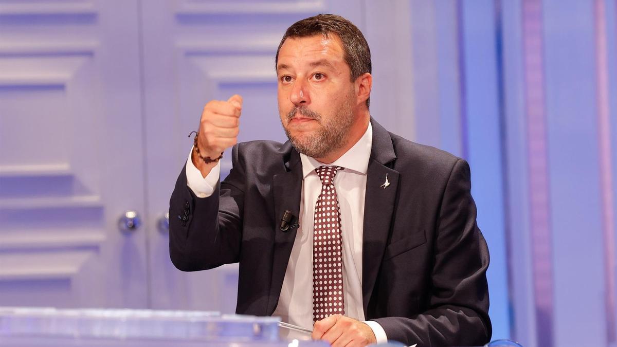 Salvini, durante una intervención en la televisión italiana esta semana.