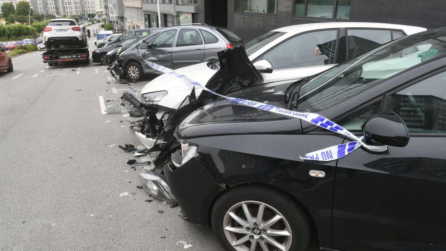 Accidente múltiple en la ronda de Outeiro, en 2024. | Carlos Pardellas