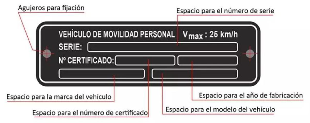 Placa de marcaje VMP.