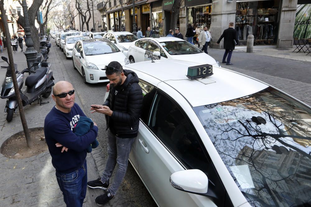 Manifestación de taxistas en València