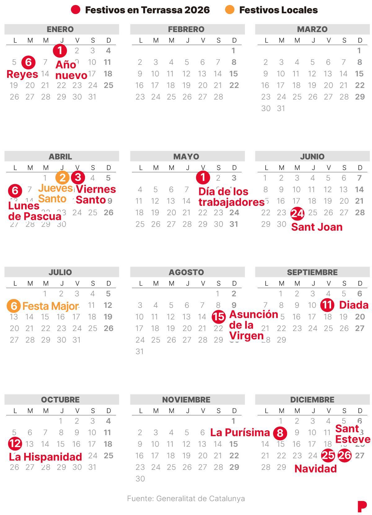 Calendario Laboral Terrassa 2026