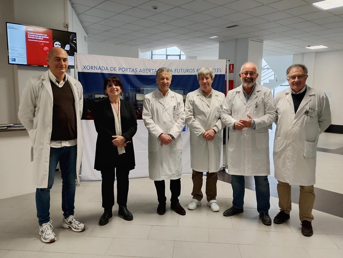 Cinza, Souto, Leira, Carreira, Facio y Ventosa en el Clínico de Santiago.