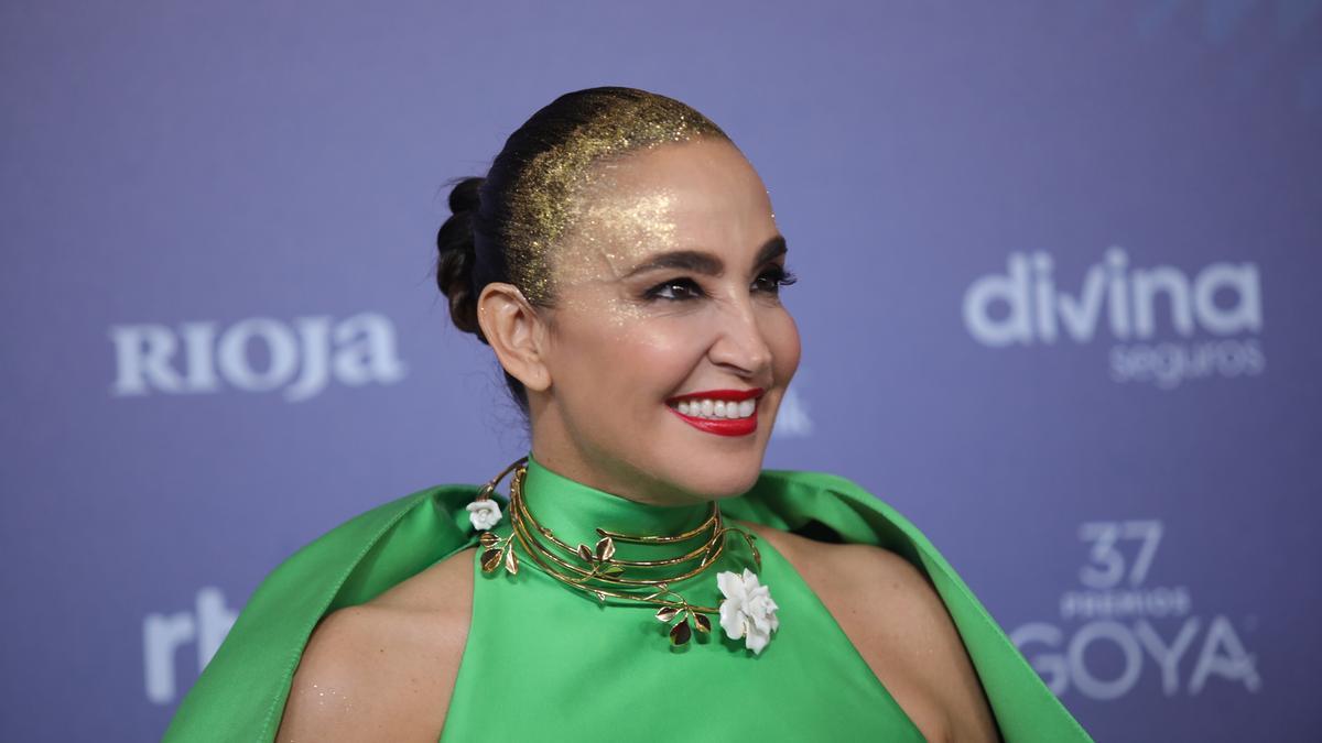 Cristina Rodríguez en la alfombra roja de los Goya de esta noche de sábado.