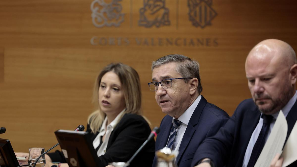 El conseller de Educación, Universidad y Empleo, José Antonio Rovira, presenta en Les Corts los presupuestos de su departamento para 2024