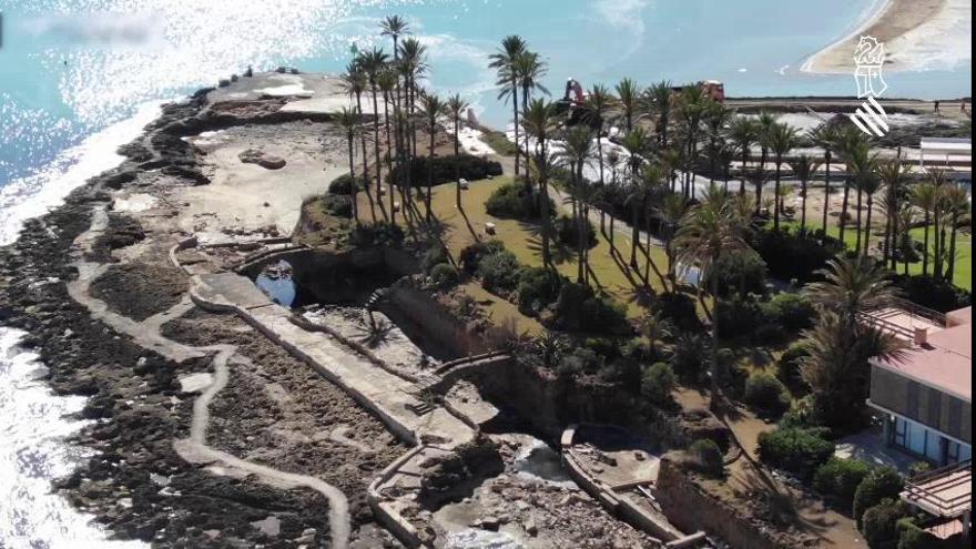 La destrucción del chalet del ministro en Xàbia, a vista de dron