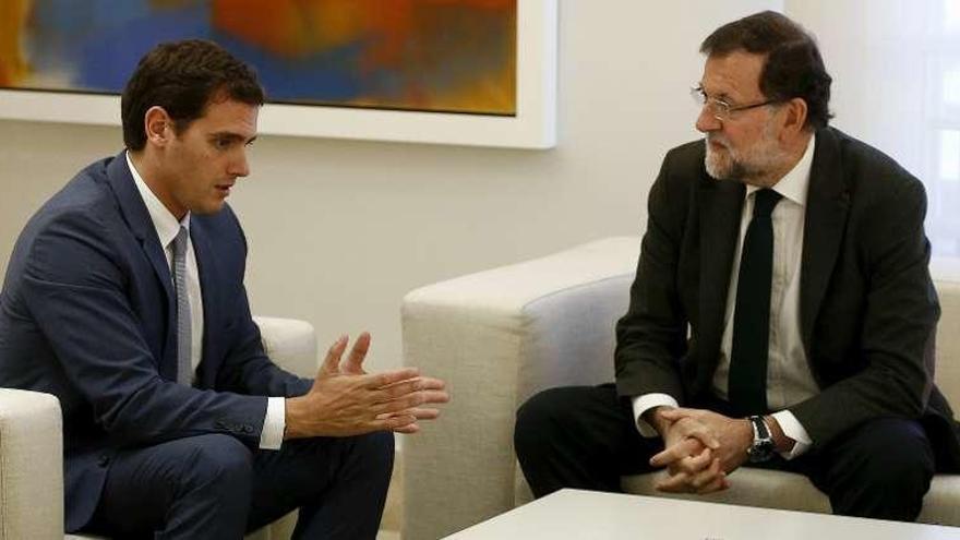 Rivera y Rajoy, durante una reunión en Moncloa.