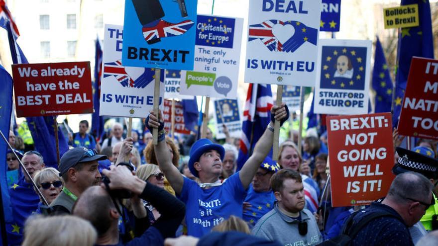 Una imagen de una manifestación en contra del Brexit.