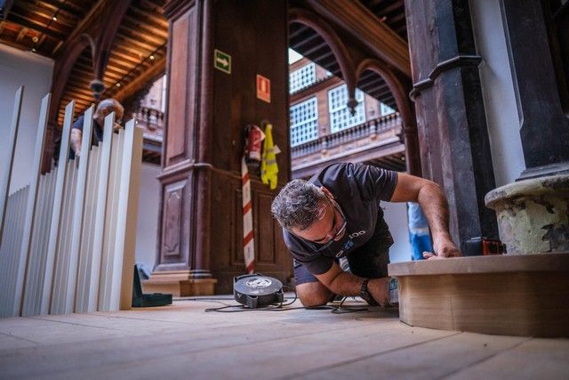 Visita a las obras del Palacio de Carta, en Santa Cruz de Tenerife