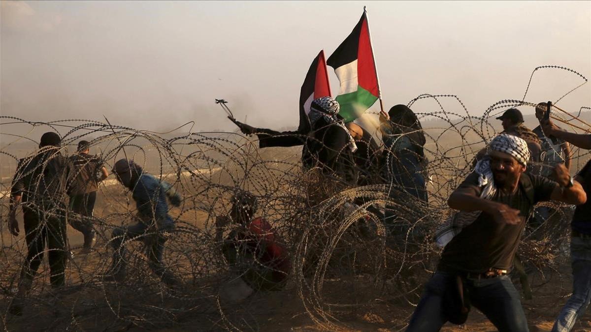 protesta de palestinos en la frontera de Gaza