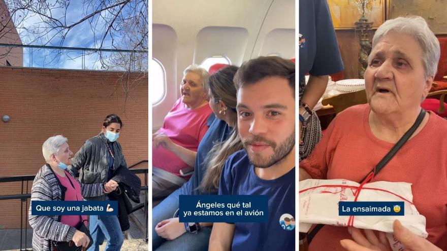 La emotiva primera vez de Ángeles, de 83 años, viajando en un avión, con destino a Mallorca: &quot;¿Va a ser bonito?&quot;