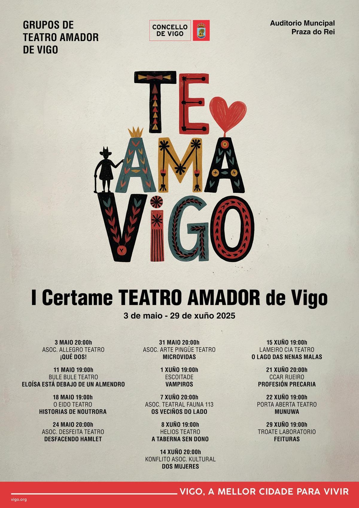 Cartel del I Festival de Teatro Amador de Vigo