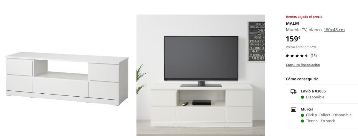 Mueble de televisión de Ikea.