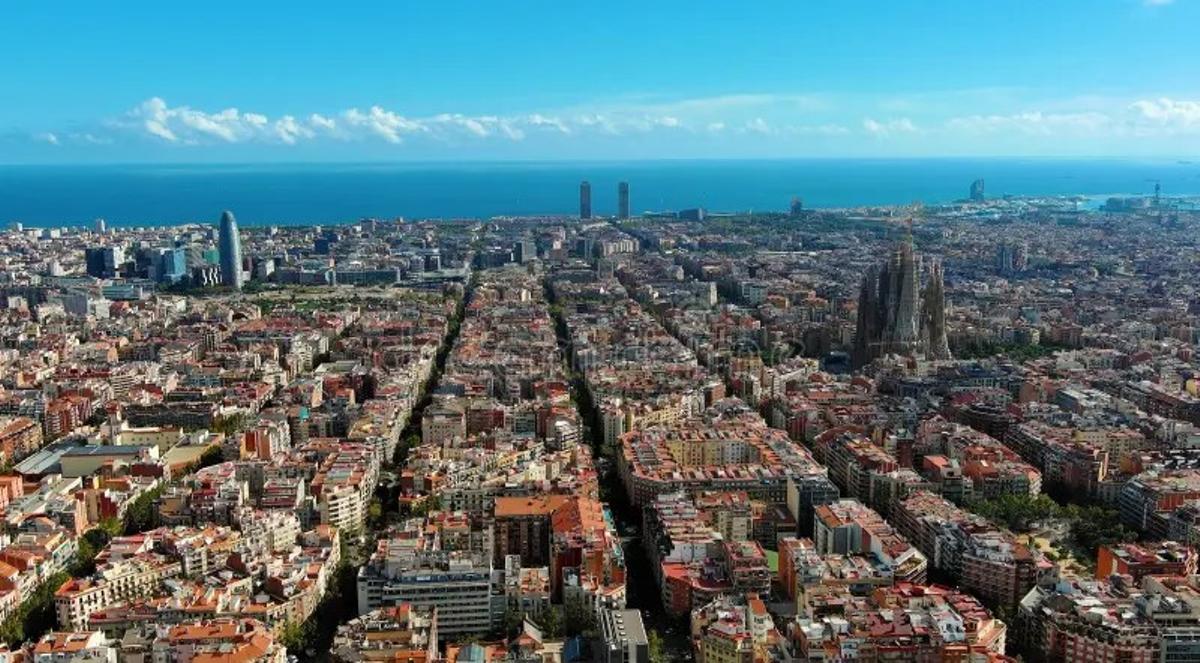 Vista aérea de la ciudad de Barcelona.