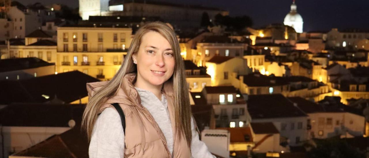 Rocío Varela Souto, trasplantada tres veces de riñón, durante un viaje a Lisboa.  | // CEDIDA