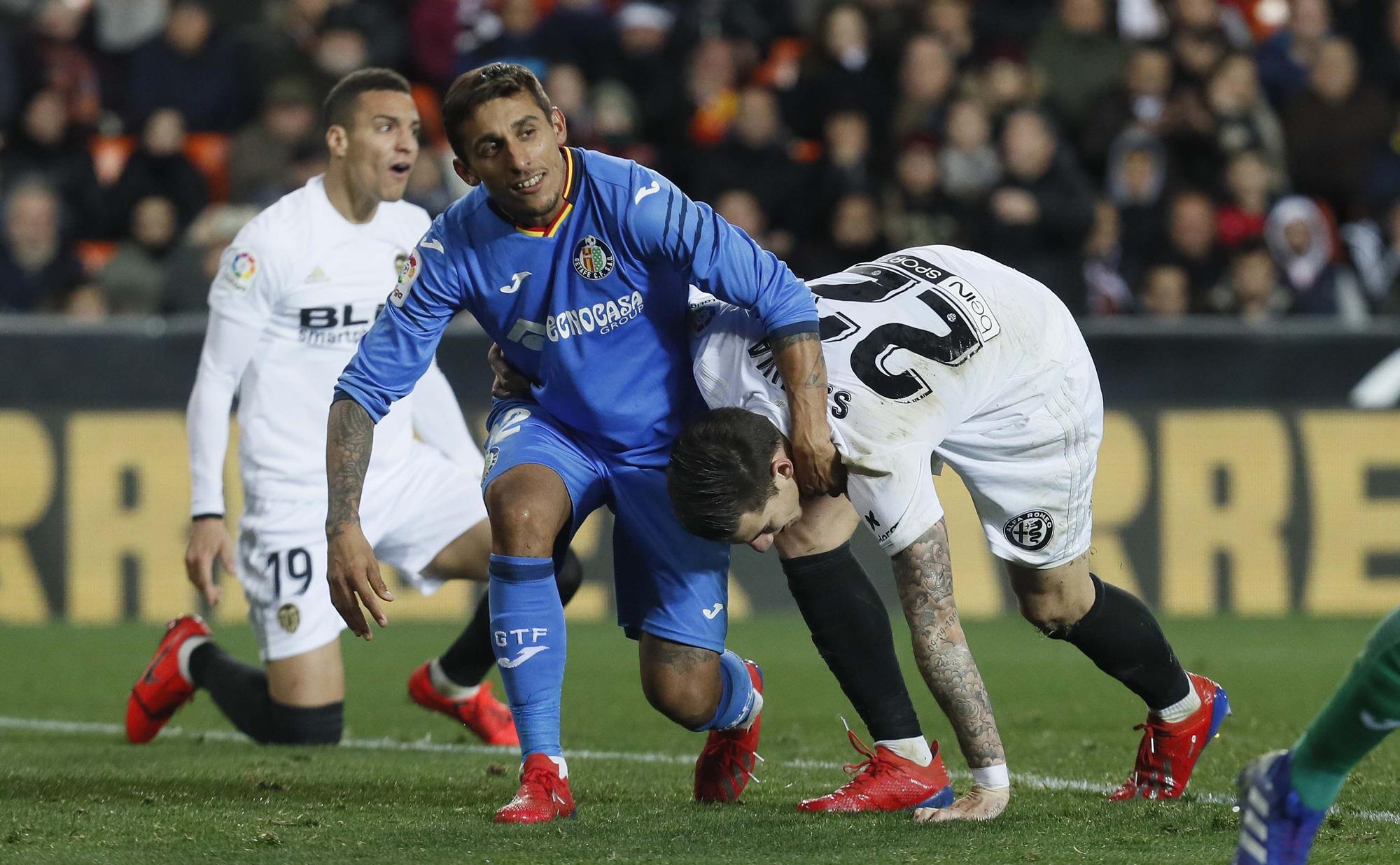 Los enfrentamientos Valencia CF - Getafe con Bordalás en el banquillo madrileño