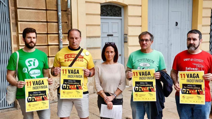 Rueda de prensa sobre la huelga de la Plataforma de l'Ensenyament Públic