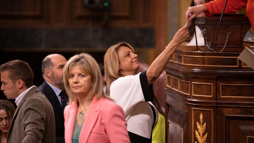 Cristina Valido durante una de las votaciones en el Congreso el jueves pasado.