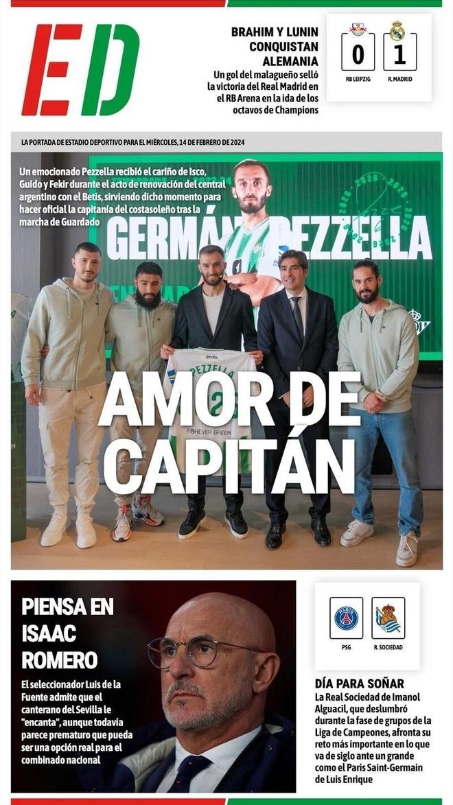 Las portadas de la prensa deportiva de hoy, miércoles 14 de febrero