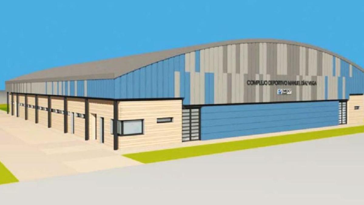 Recreación de cómo quedará la pista de hockey de La Corredoria tras su reforma.