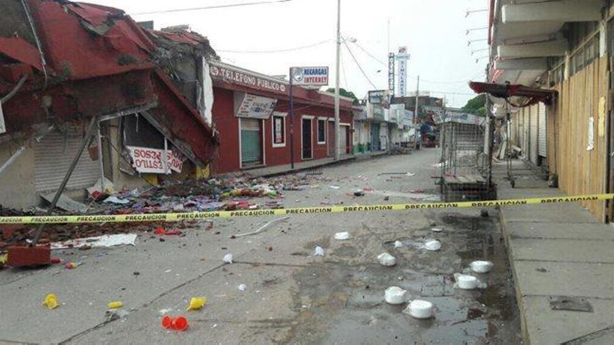 Col·lapse d&#039;habitatges al municipi de Juchitán, al nord de l&#039;estat d&#039;Oaxaca