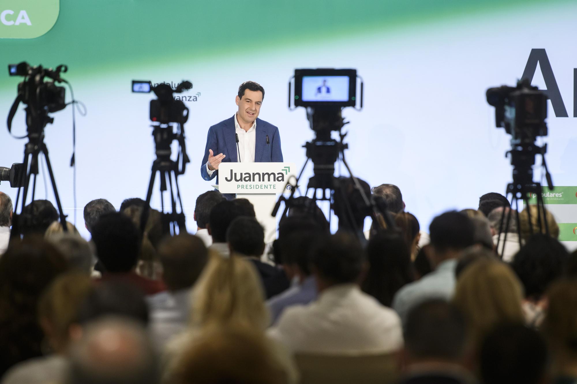 El presidente de la Junta en funciones y líder del PP andaluz, Juanma Moreno .