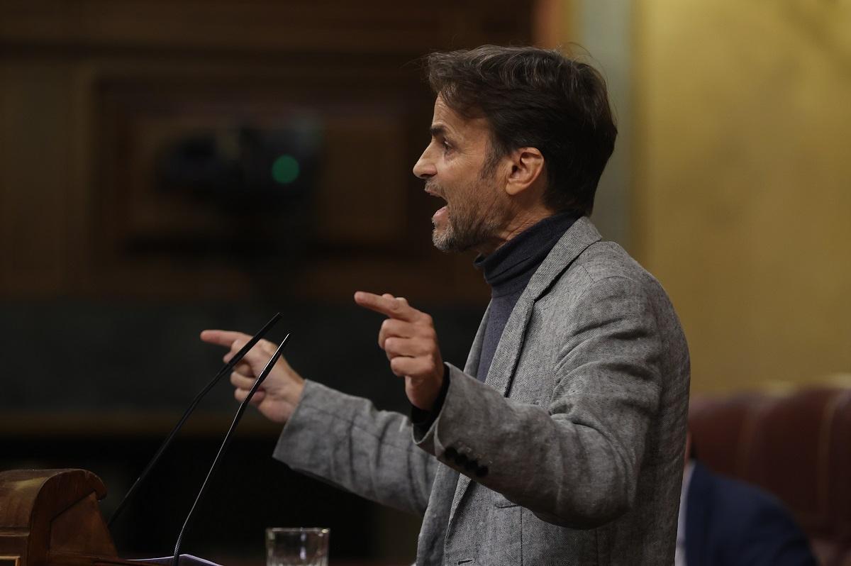 El dirigente de los Comuns, Jaume Asens, en una intervención en el Congreso de los Diputados