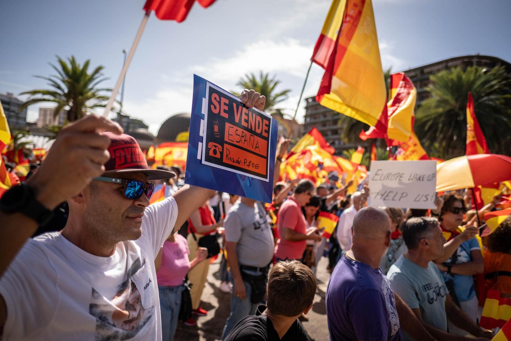 Manifestación contra la ley de amnistía en Santa Cruz de Tenerife