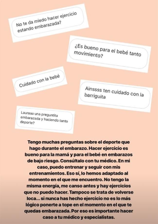 Laura Escanes contesta a las dudas sobre embarazo y deporte