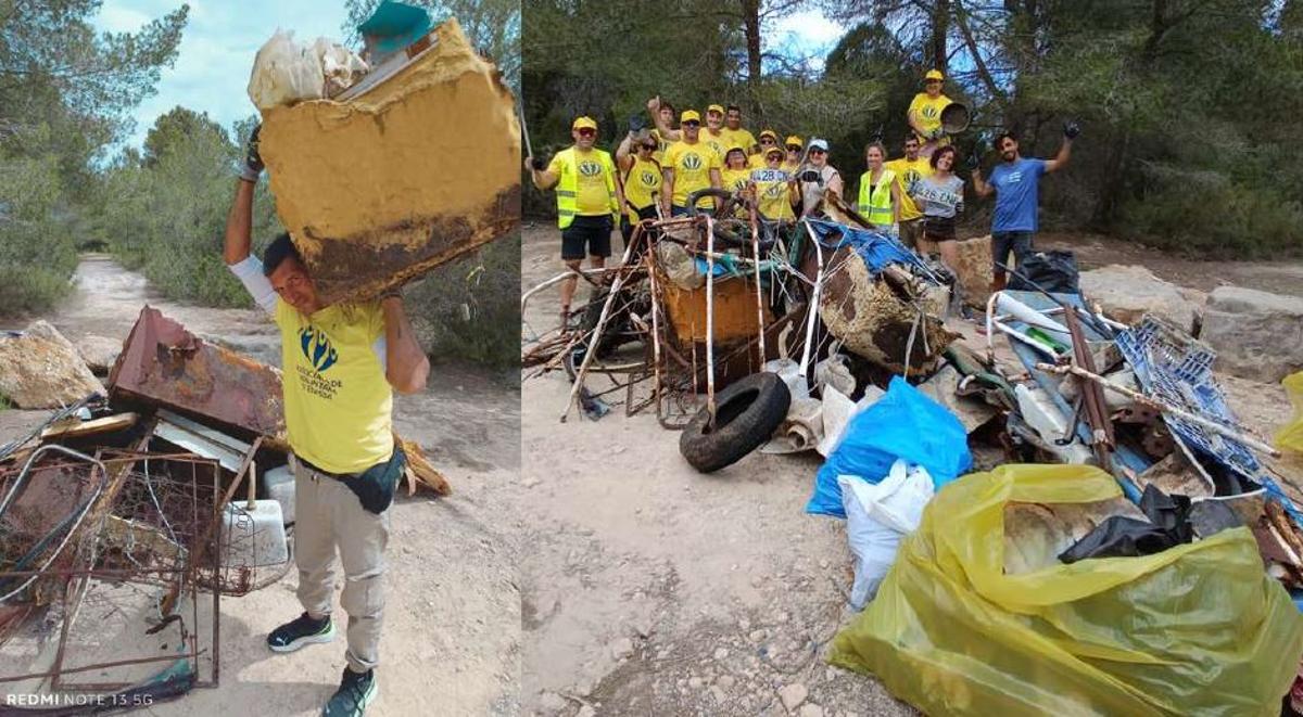 Limpieza de residuos en Cala Bassa