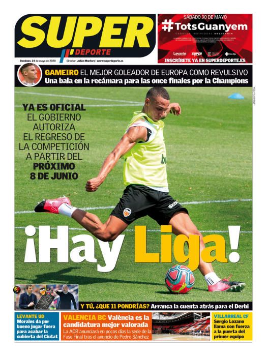 Portada SUPERDEPORTE domingo 24 mayo 2020