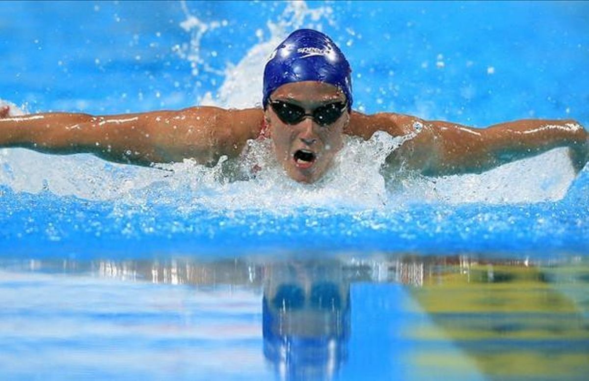 La badalonina Mireia Belmonte, a la piscina del Palau Sant Jordi de Barcelona. La badalonina Mireia Belmonte, a la piscina del Palau Sant Jordi de Barcelona.