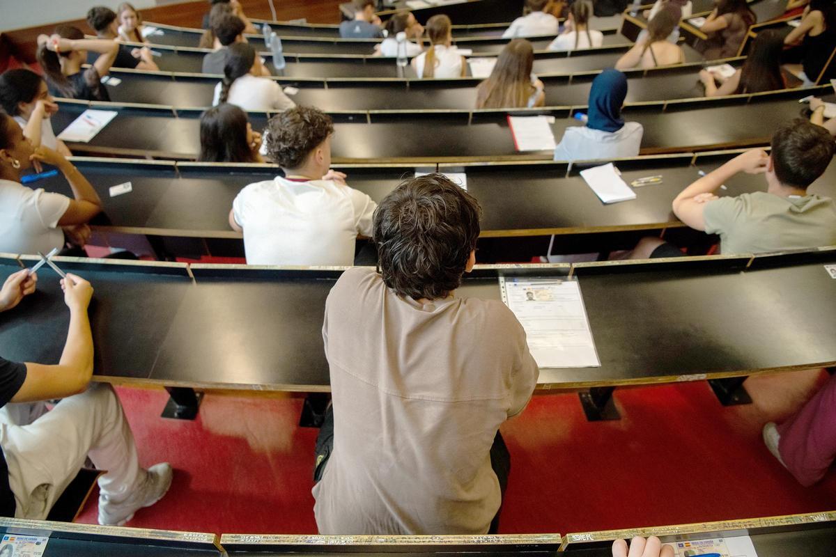 Pruebas de selectividad en el campus de la Ciutadella de la UPF de Barcelona