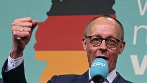 El líder la CDU, Friedrich Merz, ahir a la nit a Berlín. | INA FASSBENDER / AFP