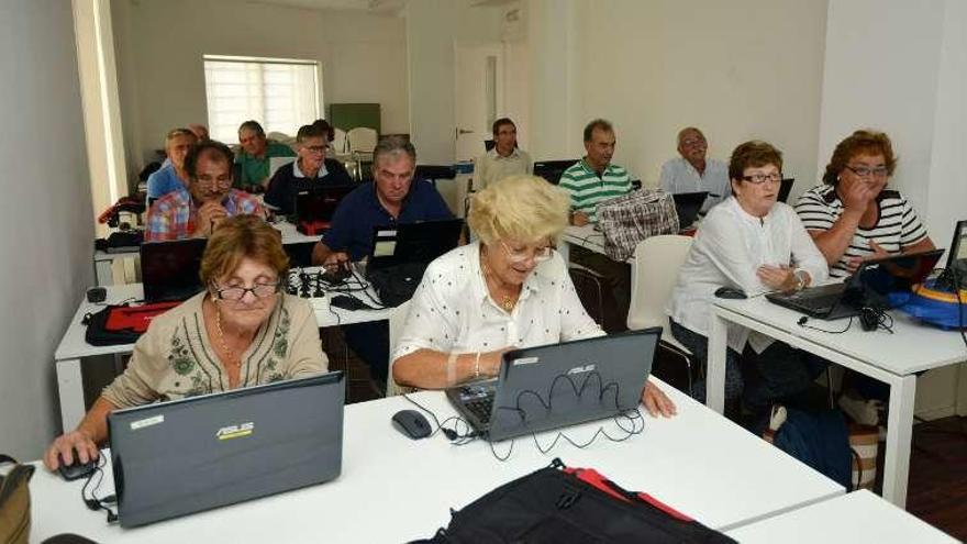 La primera clase de ayer en Lérez. // G. Santos