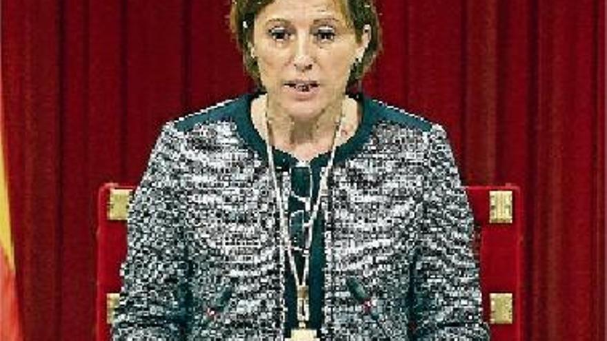 La presidenta del Parlament, Carme Forcadell, durant el seu discurs.