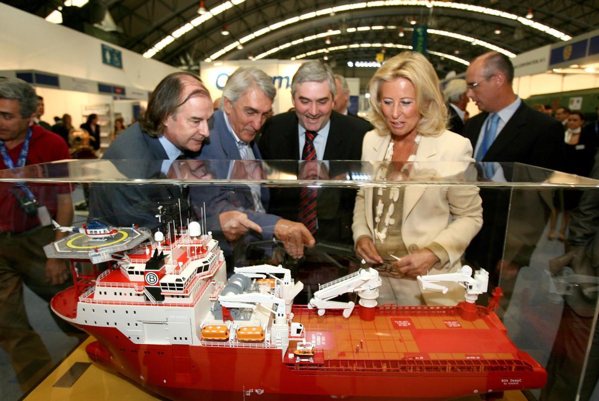 Pucho Viñas, Fernando Santodomingo, Fernando Blanco y Corina Porro, en la inauguración de Navalia.