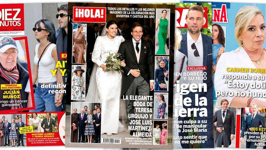 La castiza boda de Almeida y el castizo paseo de Aitana y Yatra