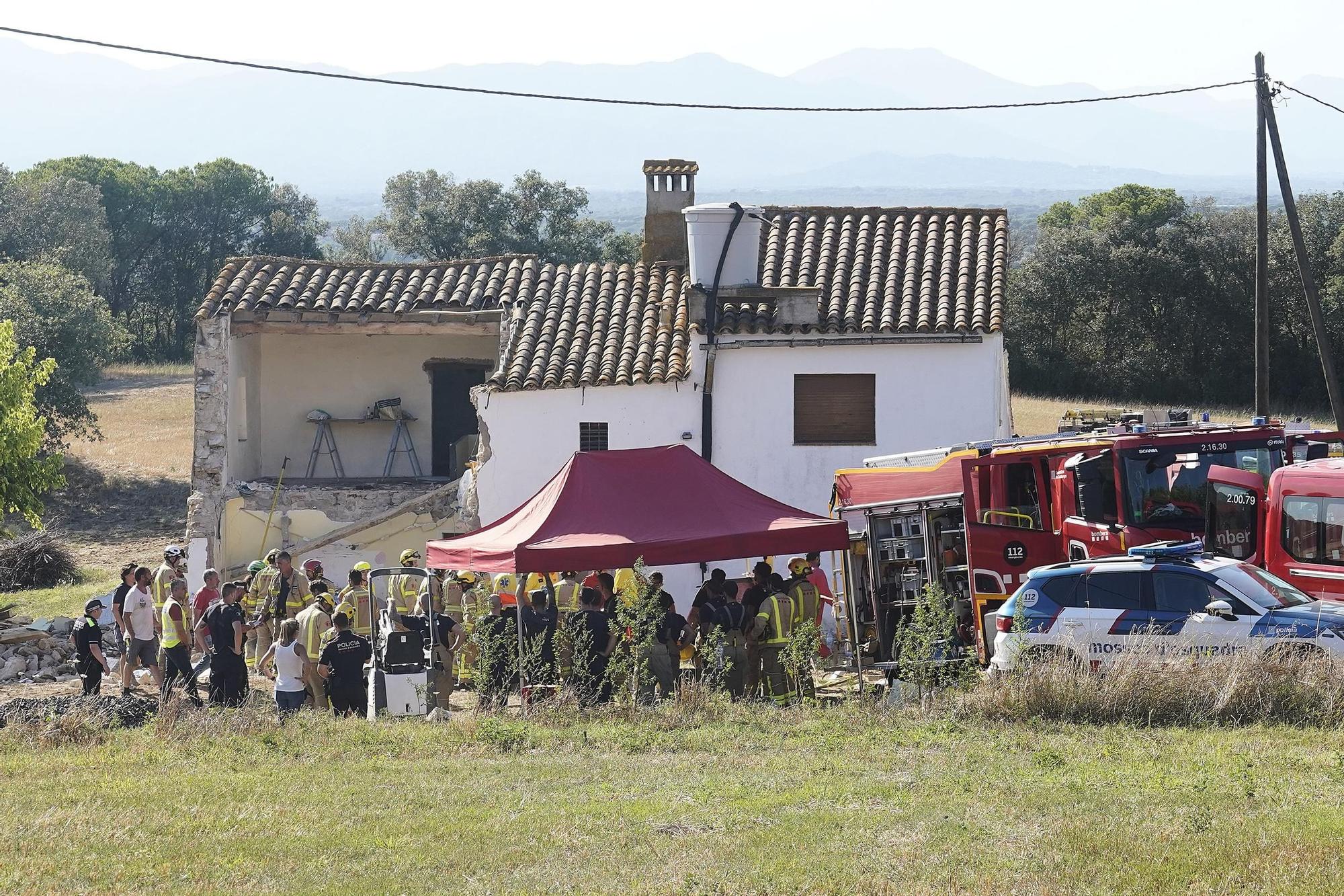 The moment of the worker's rescue in Caldes de Malavella