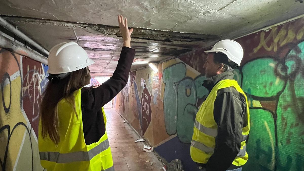 La vicealcaldesa visitó el túnel tras el incidente, el pasado 25 de noviembre.